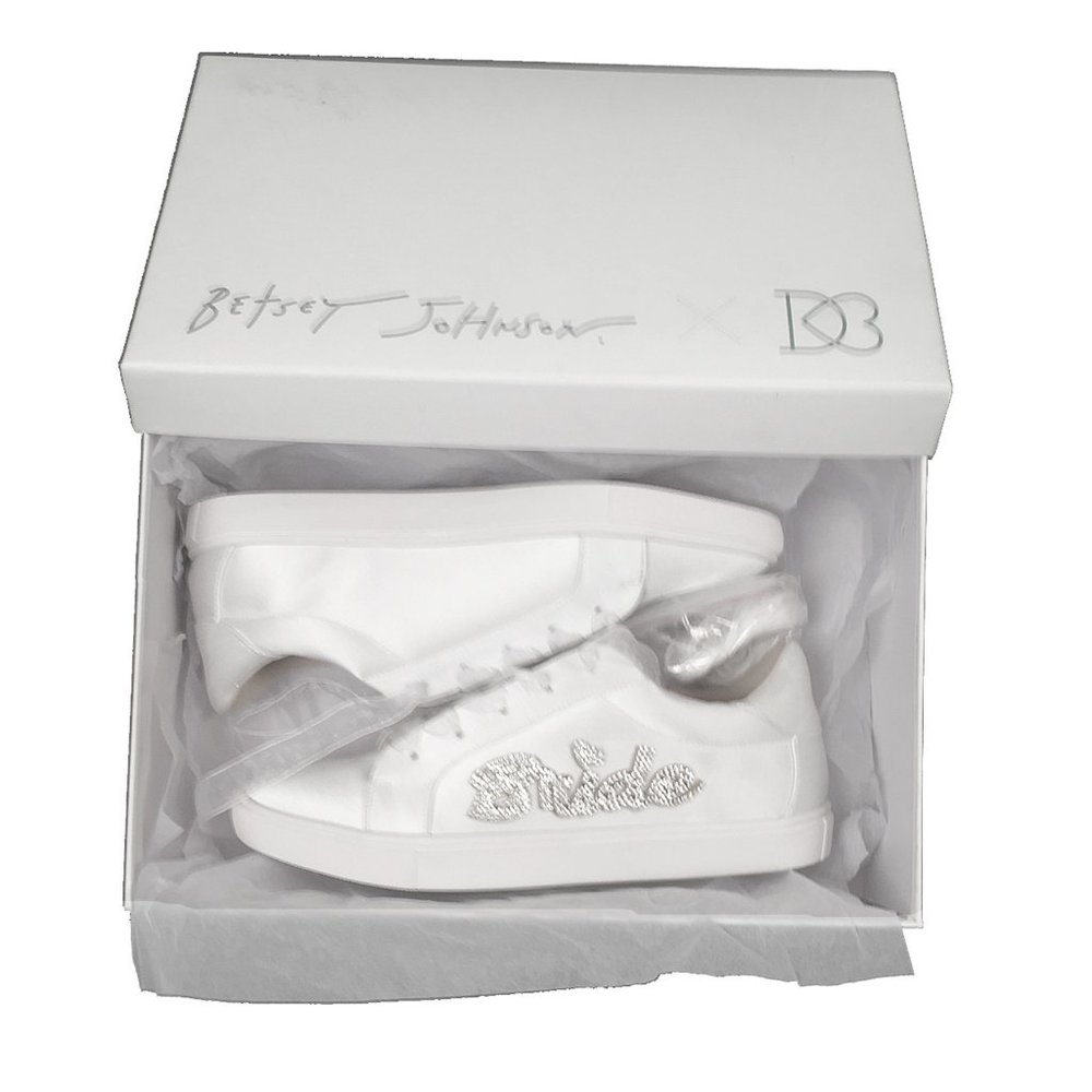 David's Bridal Betsey Johnson Jeweled Bride Sneakers! Jeweled Bride on Side
